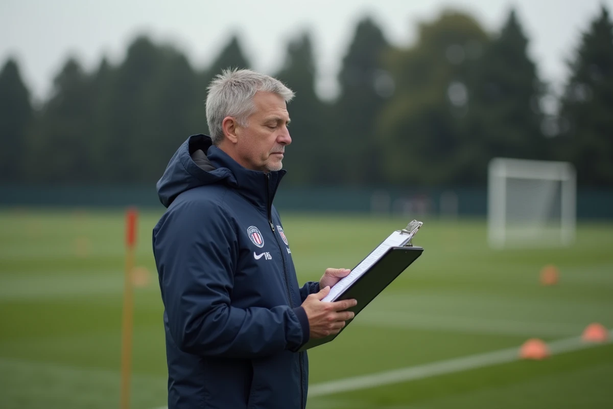Entraîneur de Versailles 78 analysant une formation sur le terrain