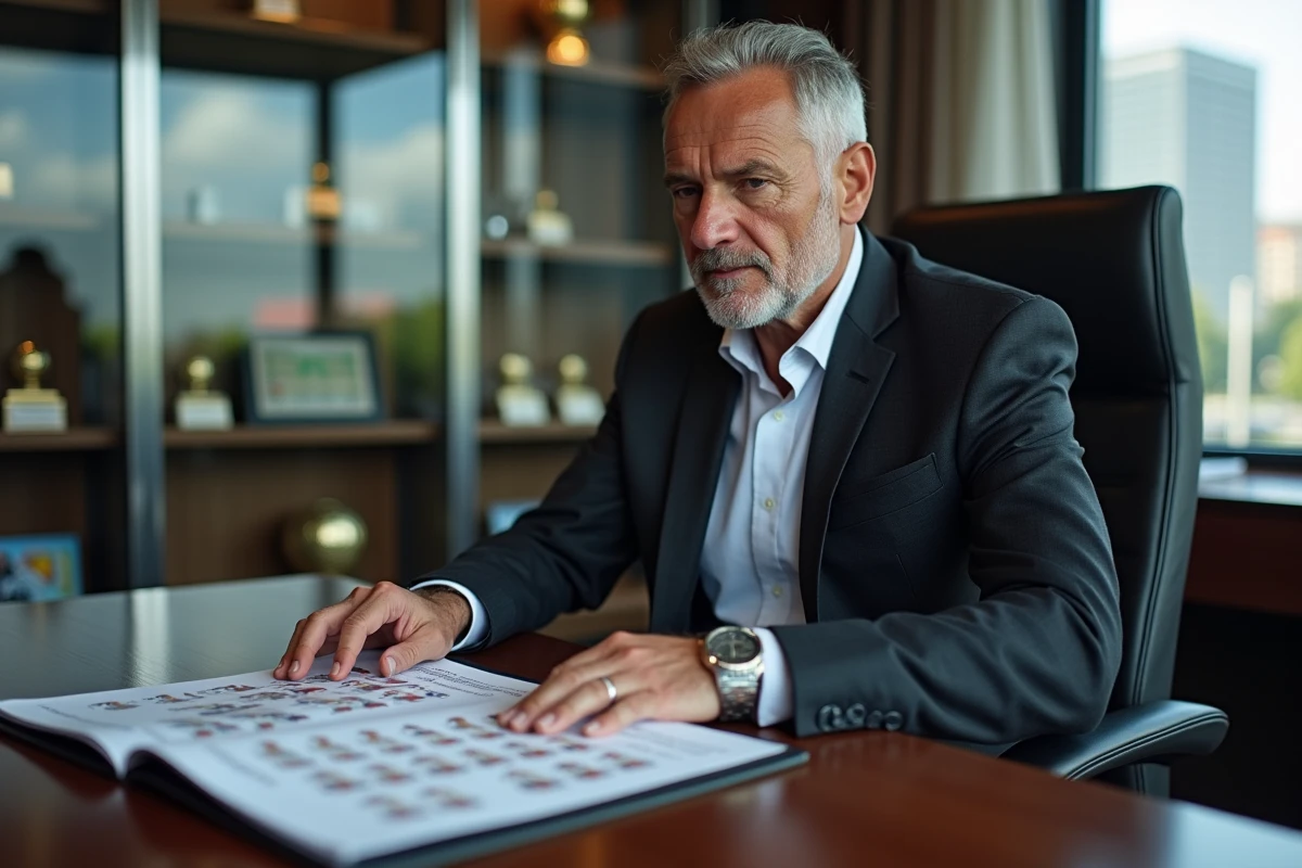 Directeur Roma en réunion dans son bureau moderne