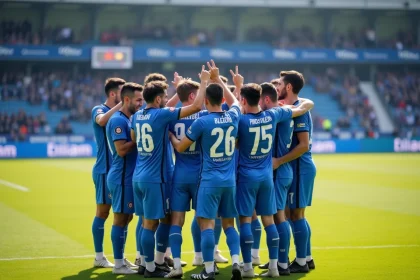 Groupe de joueurs de Versailles 78 célébrant leur victoire