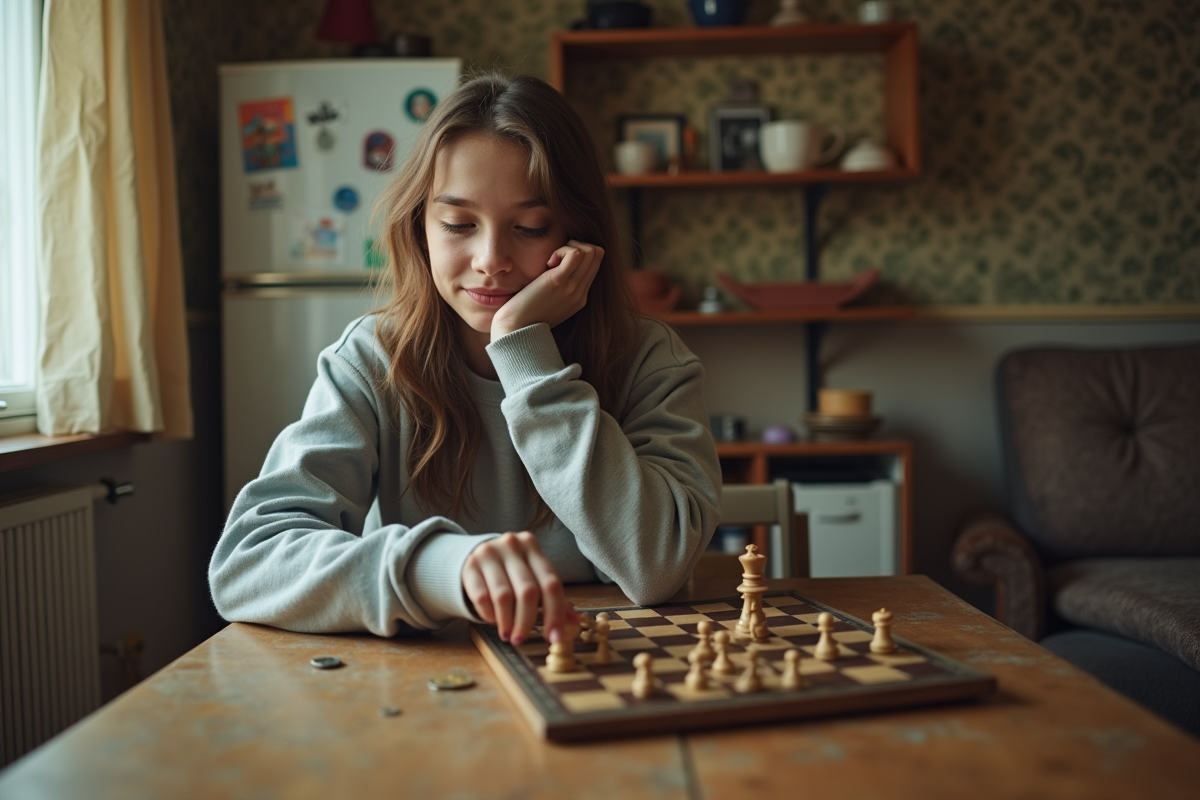 Jeune femme comptant des pièces d